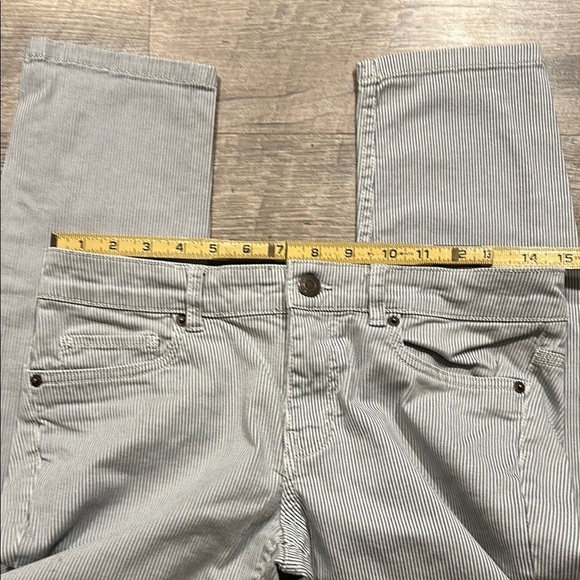 L.O.G.G. H&M Blue/White Striped cropped straight leg Jeans Size 10 - Picture 6 of 11